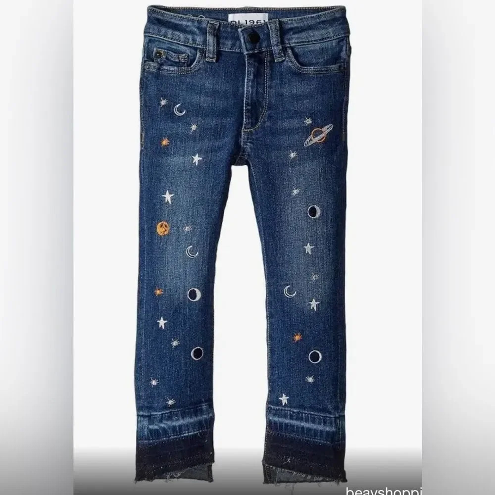 NWT DL1961 Chloe Jeans premium denim Sold out Galaxy print sz 8 skinny jean Saks